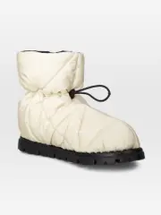 Ecru Padded Nylon Snow Boots