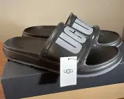 UGG WILCOX LOGO SLIDE BEACH SLIDES SANDALS BLACK 1108042 SIZE 13/ BRAND NEW