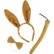 Kangaroo Ears and Tail Costume Hair Accessory Set Tail Bow Tie Book Week Aussie