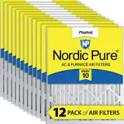 Nordic Pure 20x20x2 Pleated MERV 10 Air Filters 12 Pack