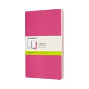 3pc Moleskine Cahier Soft Cover Notebook/Journal Plain Set Kinetic Pink Large