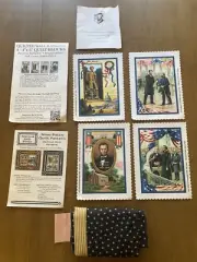 Abraham Lincoln Quilt Kit Blocks Wall Hanging 17'' x 21'' Fabric Printed Pieced