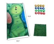 Golf Game Mat Indoor Stick Chip Game With 16 Grip Golf Balls