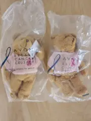 Avon Breast Cancer Crusade Plush 6½" Teddy Bear Rosie New Sealed Bag 2 LOT E2