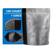 Loud Lock Mylar Bags 100 Count - 1 Ounce Black/Clear Zip Seal Bags