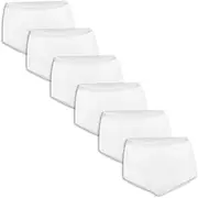 [Bali] Women`s Set of 6 Full-Cut-Fit Stretch Cotton Brief - Best-Seller! 9 White