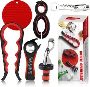 [6 Pieces] Multifunctional Can Opener Bottle Cap Opener Anti-Slip Can Clamp -...