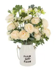 Creative Displays Ranunculus Arranged in Ceramic Pot