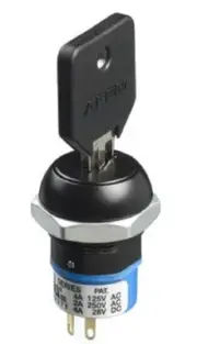 Apem LK SERIES KEYLOCK SWITCH LK5AGB126M3 4A 2-Way SPDT Momentary, 45° Indexing
