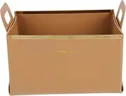 Yardenfun Sleek and Stylish Leather Storage Basket Small Organizer Desk Storage Box Home Office