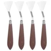 4pcs 33mm No.1 Oil Painting Palette Knives Stainless Steel Spatula Wood Handle