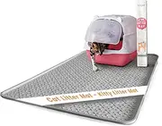 Silicone Litter Matt for Cat - Large 34x22 Inch, Cat Litter Mat Litter Trapping Mat, Waterproof & Non-Slip Kitty Litter Mat with Raised Edges, Easy to Clean, Alfombra Arenero para Gatos