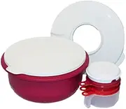 [Tupperware] Flat Bottom Mixing Bowl & Cooks Maid Set Purple Burgundy Red Cream White