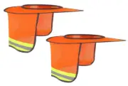 2 Pack Hard Hat Sunshield Upgrade Full Brim Neck Sunshade / Orange