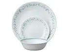 12pc Corelle COUNTRY COTTAGE Dinnerware Set Plates Bowls BLUE Hearts GREEN Vines