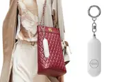 Rechargeable Personal Safety Alarm Keychain With LED Light-White