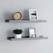 vidaXL Frame Ledge Shelf Set of 2 Gray MDF Small Wall mounting