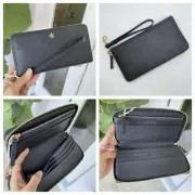 Tory Burch Emerson Wristlet Zip Continental Wallet In Black 162752