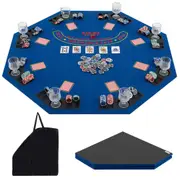 Costway 8-Player Folding Poker Table Top Card Board Game Tabletop for Party Blue