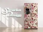 Magenta Yellow Floral Flowers Pattern Fridge Freezer Wrap Side Door Vinyl Decal