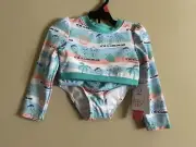 Cocomelon Toddler Girls Multicolored Bathing Suit 2pcs Set Size 2T