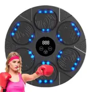 Music Boxing Machine, Boxing Machine Wall Mounted Music with Gloves, Smart Bluetooth Boxing Equipment (Black)