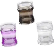 OATIPHO Nail Art Stamper Kit 3 Sets Silicone Nail Stamping Tool Scrapper for Easy Diy Manicure Random