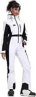 [YEEFINE] Women's Ski Suit One Piece Jumpsuits Snowsuits Waterproof Snowboard Suit Winter Outdoor Ski Jacket and Pants
