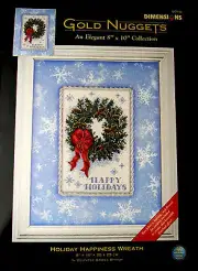 Dimensions Gold Nuggets Holiday Happiness Wreath Counted Cross Stitch