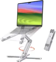 360° Rotating Laptop Stand Riser for Desk Ergonomic Foldable Computer Stand