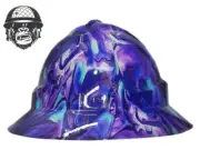 Custom Hydrographic Safety Hard Hat PURPLE SWIRL PRO CHOICE WIDE BRIM