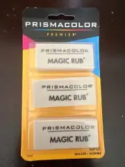 Prisma color Premier Magic Rub Vinyl Erasers, 3-Count New in Package
