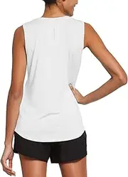 [baleaf] Women's Sleeveless Workout Shirts Exercise Running Tank Tops Active Gym Tops