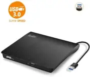 Rioddas External CD Drive, USB 3.0 Portable CD/DVD +/-RW Drive Slim DVD/CD ROM R