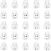 Clear Plastic Cord Locks round Single Hole Spring Toggle Stoppers for Drawstring