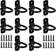 D Rings Tie down Anchors Hooks, 10Pcs 1/4" Heavy Duty Tie down D Rings, Black D-