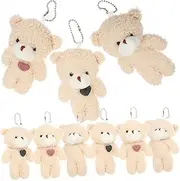 Yardwe 12Pcs Plush Bear Keychain Charms Cute Pendant for Bags Backpacks Party Favor DIY present Decoration Soft Portable Stuffed Animal Accessory
