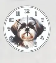 Shih Tzu Dog Wall Clock art Time Piece Memories Photo Rescue A Dog Today