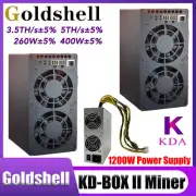 2Pcs Goldshell KD BOX II 5TH/s 400W Asic Kadena Miner Mining KDA With 1200W PSU