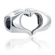 Love Heart Hands sterling silver charm for Pandora bracelet