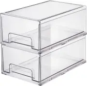 Clear Plastic Storage Drawer Organizer Bins, Perfect for Kitchen Organization or