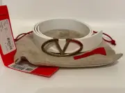 VALENTINO GARAVANI White Leather Buckle Belt — new with box and tag — IT size 80