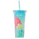 小禮堂 迪士尼 小美人魚 塑膠吸管杯 650ml (綠比目魚款)