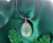 Green Aventurine Tree of Life Pendant Necklace Healing Crystal Jewelry 18" Cord