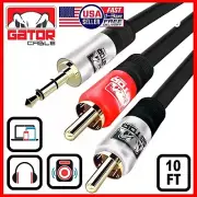 AUX 3.5mm Auxiliary Male to 2 RCA Y Cable Stereo Audio Adapter Converter 10FT