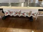 Cynthia Rowley Holly Burlap Christmas Table Runner NWT
