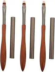 BIUDECO 3pcs Set Nail Pen French Nail Brush Nail Cleaning Brush Nail Art Tools Nail Painting Tools French Manicure Pen Nail Art Smudging Brush Nail Painting Pen Nylon Wool Brown