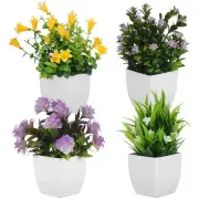 4 Pcs Artificial Potted Plant Faux Plants Indoor Simulation Fake Green