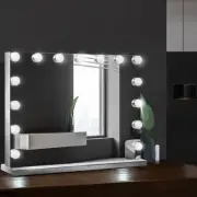 Frameless Hollywood Makeup Mirror 15 LED Bulbs Lighted Vanity Cosmetic 58cmx46cm