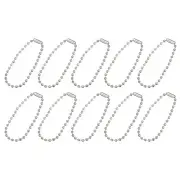 4.72" Ball Bead Chains with Connectors for Key Chains DIY Crafts, 120Pcs Silver